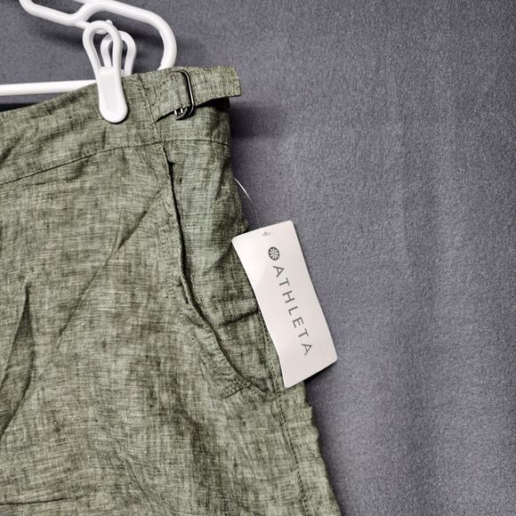 Athleta Voyager Linen Short Womens Plus Size 20 Green NEW Retail $79 - Picture 11 of 15